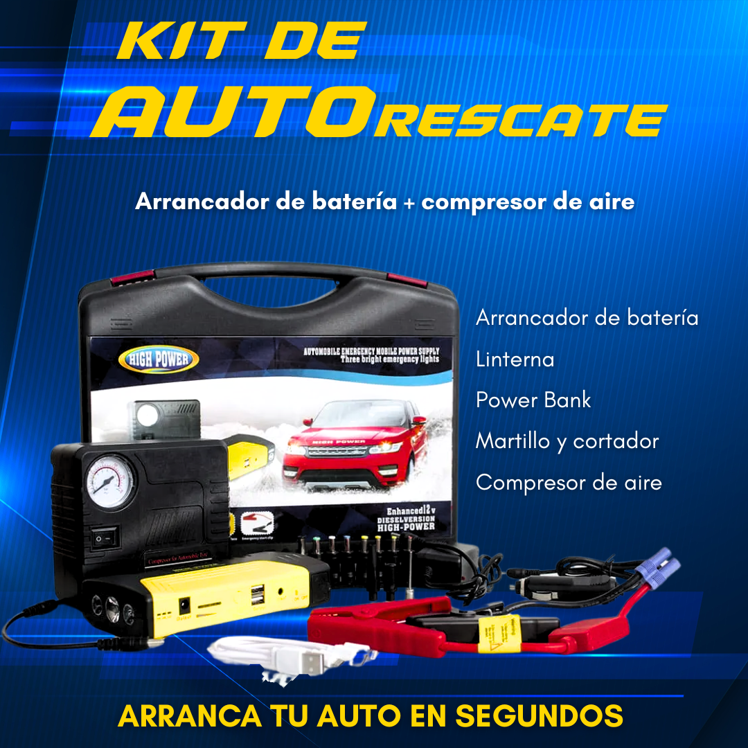 Kit Arrancador de Batería + Compresor de Aire