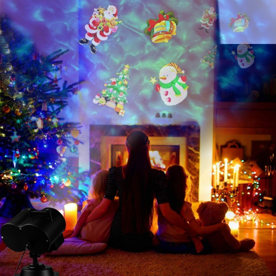 Proyector navideño giratorio