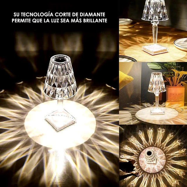Lámpara De Mesa Diseño De Diamantes ✨