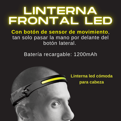 Linterna frontal LED HEADPRO® - Sensor de manos libres