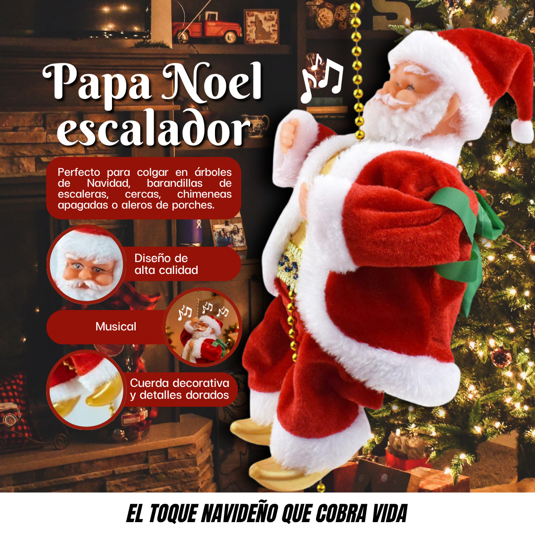 COMBO NAVIDEÑO "Cortina luz LED + Papá Noel ESCALADOR"