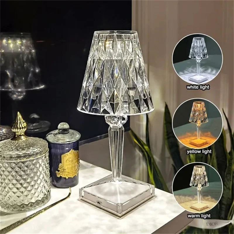 Lámpara De Mesa Diseño De Diamantes  ✨
